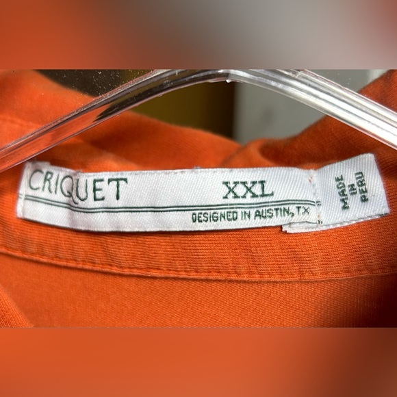 Criquet Short Sleeve Polo-Style Shirt Solid Orange Size XXL - Picture 3 of 3